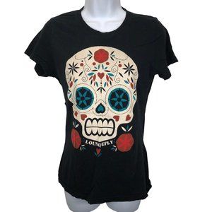 Loungefly Sugar Skull Shirt Top Goth Punk Grunge Alternative Day of the Dead L